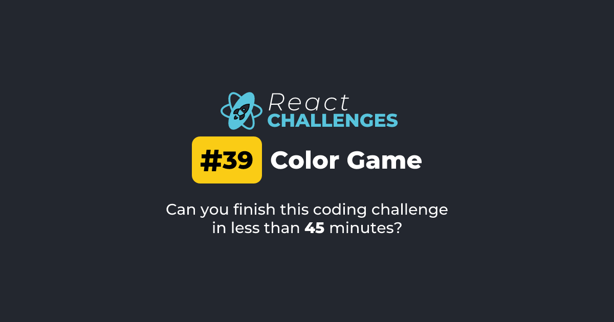 React Challenge #39 - Color Game | ReactChallenges