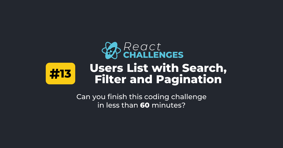 React Challenge #13 - Users List with Search, Filter and Pagination ...